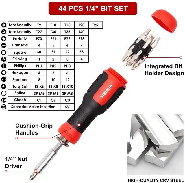 Alt view image 2 of 7 - Precision Screwdriver Set 191-Piece Multi-Bit Screwdriver 1/4 Inch Nut Driver Home Improvement Tool Electronic Repair Kit for Computer, iPhone, Laptop, PC, Cell Phone, PS4, Xbox, Nintendo