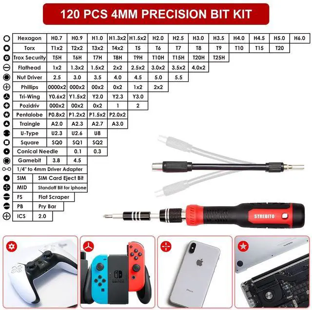Alt view image 3 of 7 - Precision Screwdriver Set 191-Piece Multi-Bit Screwdriver 1/4 Inch Nut Driver Home Improvement Tool Electronic Repair Kit for Computer, iPhone, Laptop, PC, Cell Phone, PS4, Xbox, Nintendo