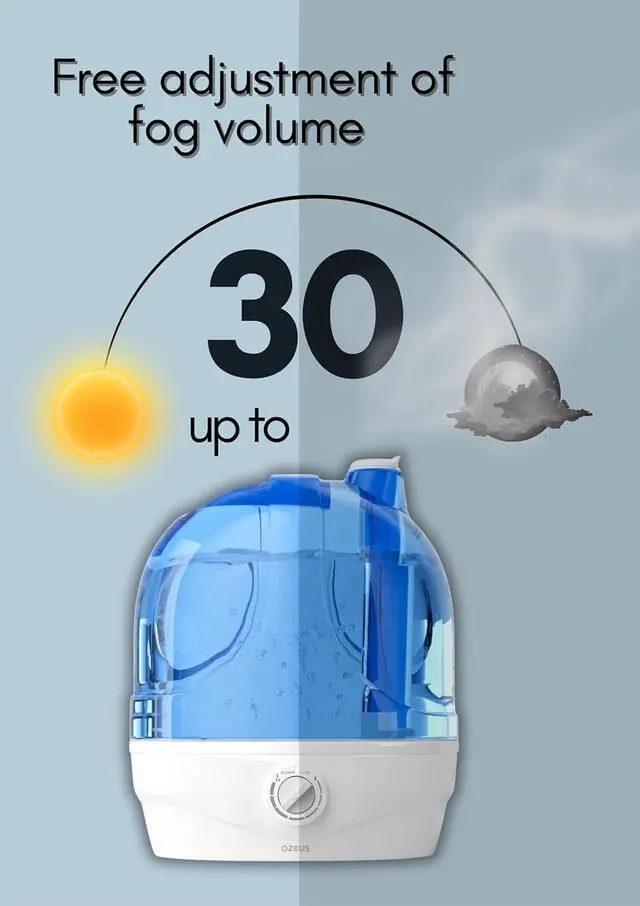 Alt view image 3 of 6 - Humidifiers for Bedroom, 2.8L Ultrasonic Cool Mist Humidifiers for Home Baby Nursery & Plants, Quiet Top Fill Air Humidifier Lasts Up to 30 Hours, Auto Shut-Off (BPA-Free)