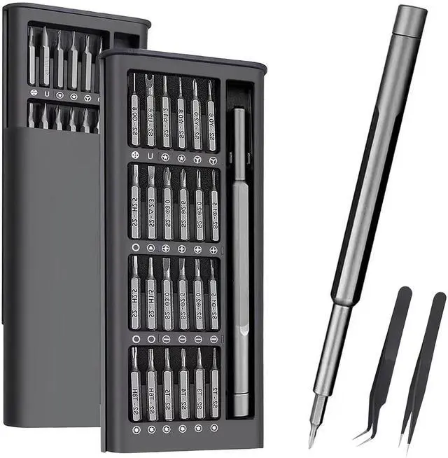 Main image of Precision Screwdriver Set, 27 in 1 Small Screwdriver Set Magnetic, Mini S2 Steel Bits with Tweezers, Magnetic Mini Repair Tool Kit for Laptop, Phone, PC, Glasses, Watch, Electronic
