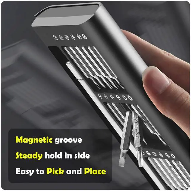 Alt view image 5 of 7 - Precision Screwdriver Set, 27 in 1 Small Screwdriver Set Magnetic, Mini S2 Steel Bits with Tweezers, Magnetic Mini Repair Tool Kit for Laptop, Phone, PC, Glasses, Watch, Electronic