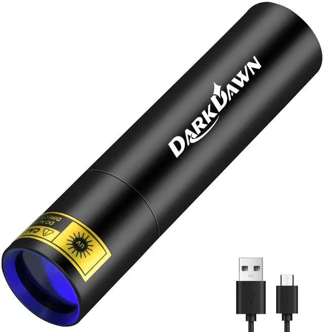 Main image of UV 365nm Black Lights Mini Flashlight USB Rechargeable, Woods Lamp Portable LED Ultraviolet Pocket 370nm - Blacklight for Cat Urine Detection, Stains, Uranium Glass, Leak Detection, V4 365 nm