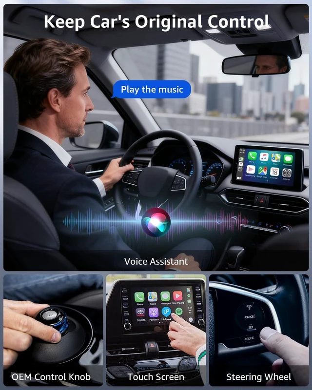 Alt view image 5 of 7 - Wireless CarPlay Adapter, 2026 Upgraded Enhanced 50% Smaller, Convert Wired to CarPlay Wireless, Plug & Play Adapter, Fast Auto-Connect, No Latency, Compact Design for Apple iPhone iOS 10+