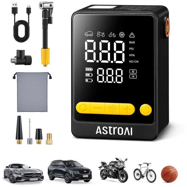 Main image of L10 Mini Tire Inflator Portable Air Compressor,150PSI Air Pump for Car Tires with Tire Pressure Gauge,Bike Pump with LED Light,Tire Inflator for Cars,Bikes,Motorcycles,Balls,Car Accessories