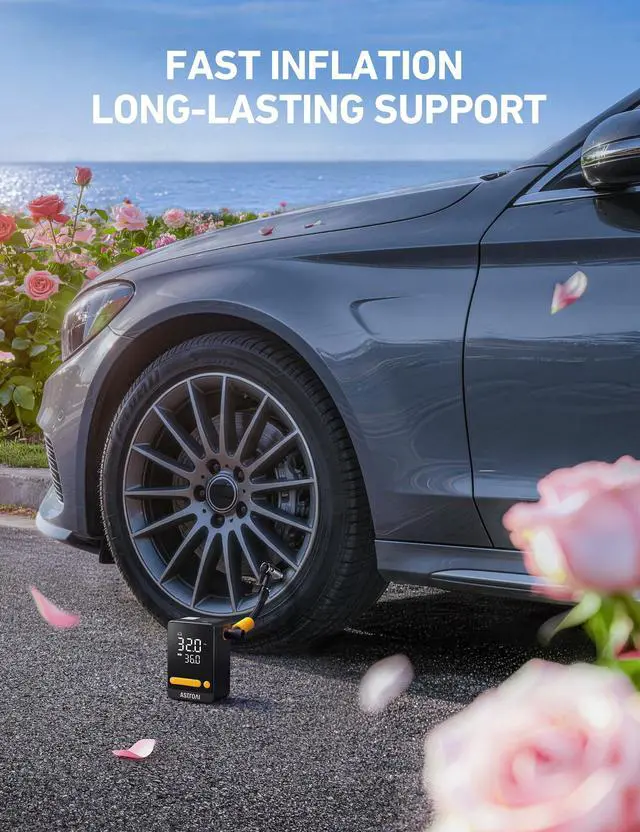 Alt view image 4 of 7 - L10 Mini Tire Inflator Portable Air Compressor,150PSI Air Pump for Car Tires with Tire Pressure Gauge,Bike Pump with LED Light,Tire Inflator for Cars,Bikes,Motorcycles,Balls,Car Accessories