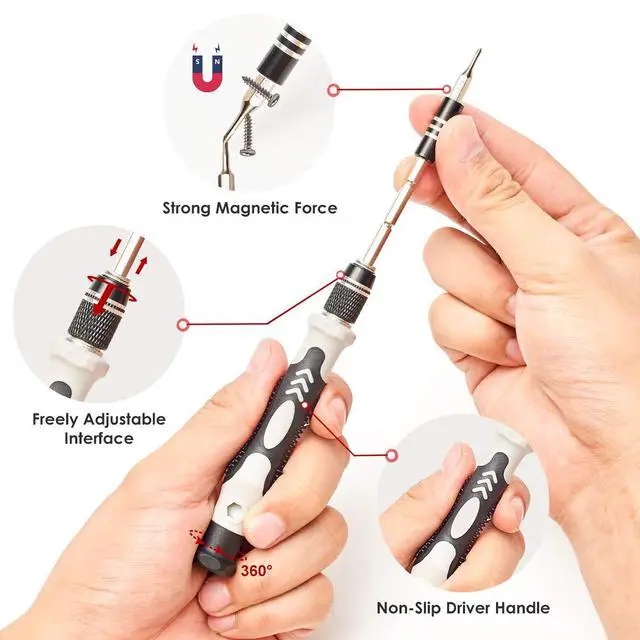 Alt view image 3 of 7 - Precision Screwdriver Set, SHARDEN 122 in 1 Electronics Magnetic Repair Tool Kit with Case for Repair Computer, iPhone, PC, Cellphone, Laptop, Nintendo, PS4, Game Console, Watch, Glasses etc (Grey)