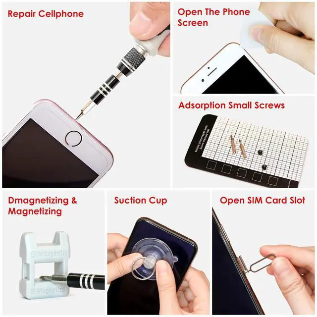 Alt view image 5 of 7 - Precision Screwdriver Set, SHARDEN 122 in 1 Electronics Magnetic Repair Tool Kit with Case for Repair Computer, iPhone, PC, Cellphone, Laptop, Nintendo, PS4, Game Console, Watch, Glasses etc (Grey)