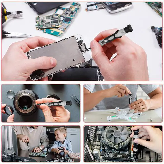 Alt view image 6 of 7 - Precision Screwdriver Set, SHARDEN 122 in 1 Electronics Magnetic Repair Tool Kit with Case for Repair Computer, iPhone, PC, Cellphone, Laptop, Nintendo, PS4, Game Console, Watch, Glasses etc (Grey)