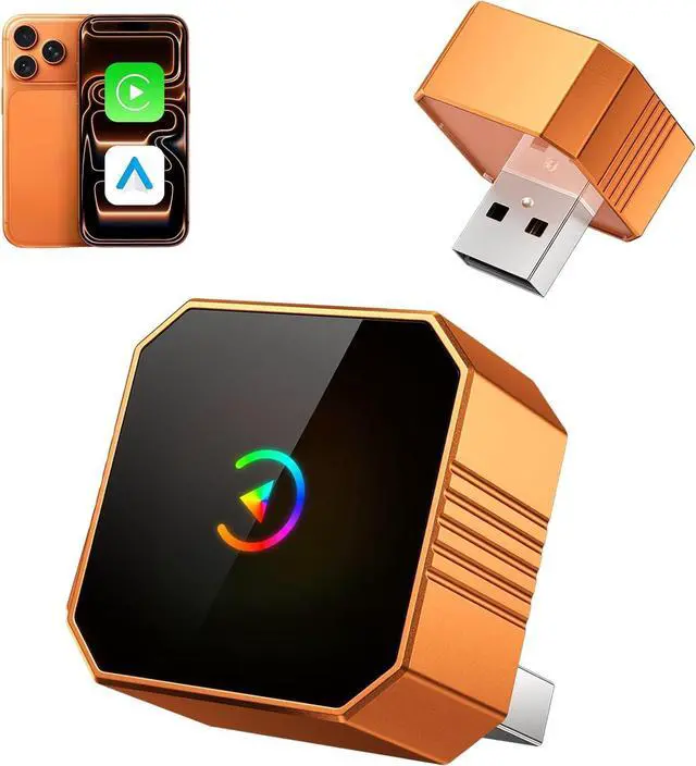 Main image of 2026 Wireless CarPlay Adapter, 2in1 Mini CarPlay Wired to Wireless with Fast Stable Connection, Plug and Play, Zero Delay Car Play for iPhone iOS 10+, Android 11+Marine Autopilots