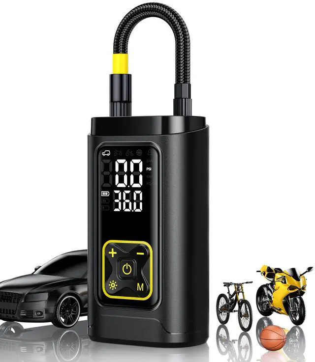 Main image of Philoent Tire Inflator Portable Air Compressor for Car Tires with Gauge, 150PSI Fast Bike Air Pump for Auto, Motorcycle, Bicycle, Balls, Digital Tire Pump with LED Light, Auto Shut-Off