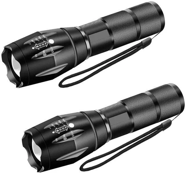 Main image of 2 Pack Military Grade Single Mode High Lumens Led Tactical Flashlight for Outdoor Camping Hiking Emergency