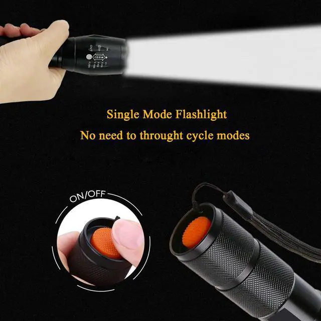 Alt view image 4 of 6 - 2 Pack Military Grade Single Mode High Lumens Led Tactical Flashlight for Outdoor Camping Hiking Emergency