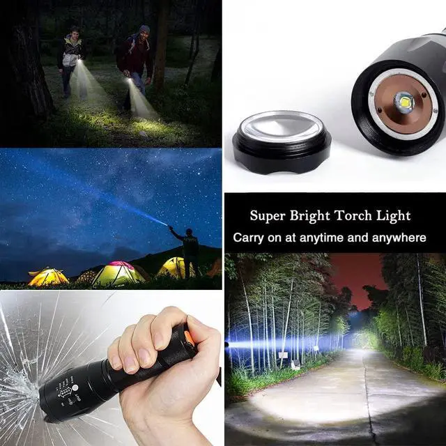 Alt view image 6 of 6 - 2 Pack Military Grade Single Mode High Lumens Led Tactical Flashlight for Outdoor Camping Hiking Emergency
