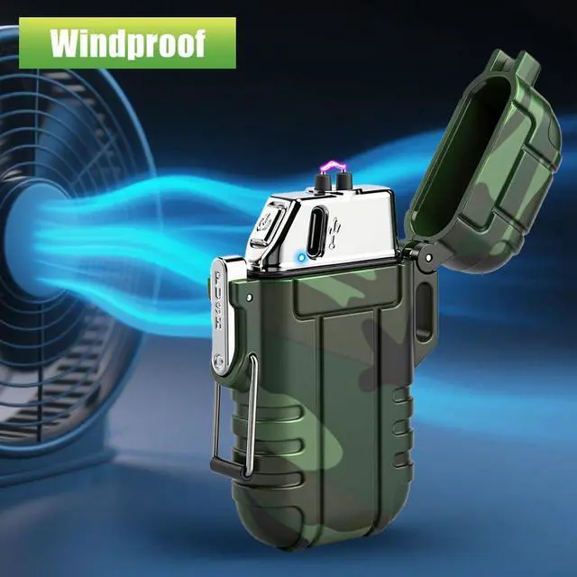 Alt view image 4 of 7 - Electric Lighter USB C Rechargeable Plasma Lighter Windproof Flameless Arc Lighters, Waterproof Matches for Camping Hiking Hunting, Survival Tactical Gear Gifts for Men Fathers Husband