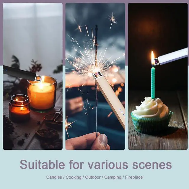 Alt view image 6 of 7 - JETPRO Electric Arc Windproof Lighter Flameless USB Rechargeable Lighter with Safety Lock for Candle BBQ Camping (Gold)