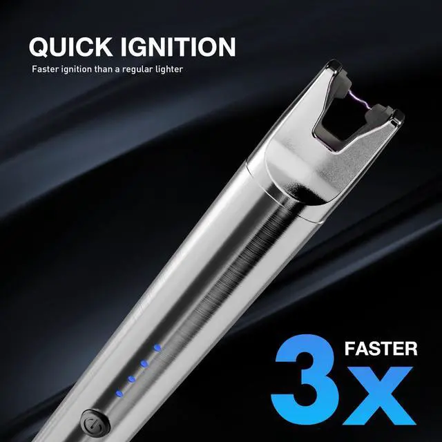 Alt view image 2 of 7 - TIKETT 2 Pack USB Type C Electric Rechargeable Plasma Arc Candle Lighter, Long Windproof Flameless Lighter with Safety Lock for Candle, BBQ, Grill, Camping, Gas Stoves Black, Rose Gold