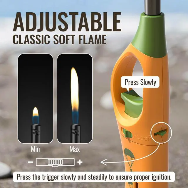 Alt view image 4 of 7 - MK Lighter Outdoor Series Willow 9-Inch Xtra Length Extended Flex Neck 4-Pack Designs Multipurpose Refillable Adjustable Flame, Candle & BBQ Lighters, Prepping & Camping Supplies, Survival Lighters