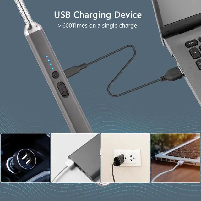 Alt view image 4 of 7 - MEIRUBY Electric Candle Lighter, Valentine's Day Gifts for Women Mom Men Wife, USB Arc Rechargeable Windproof Long Lighter for Candle BBQ Birthday Housewarming Gift Idals