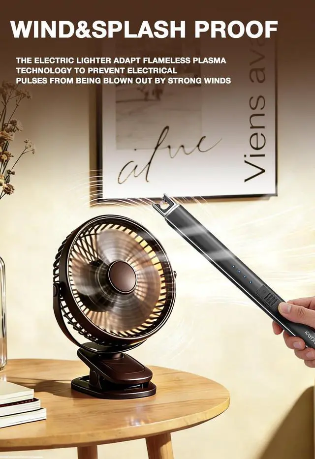 Alt view image 5 of 7 - RAYONNER Rechargeable Electric Candle Lighter Windproof Plasma Arc Lighter for Deep Jars, BBQ Camping Flameless Fire Starter Christmas Stocking Stuffers Gift (Black+Green/Blue Gradient)