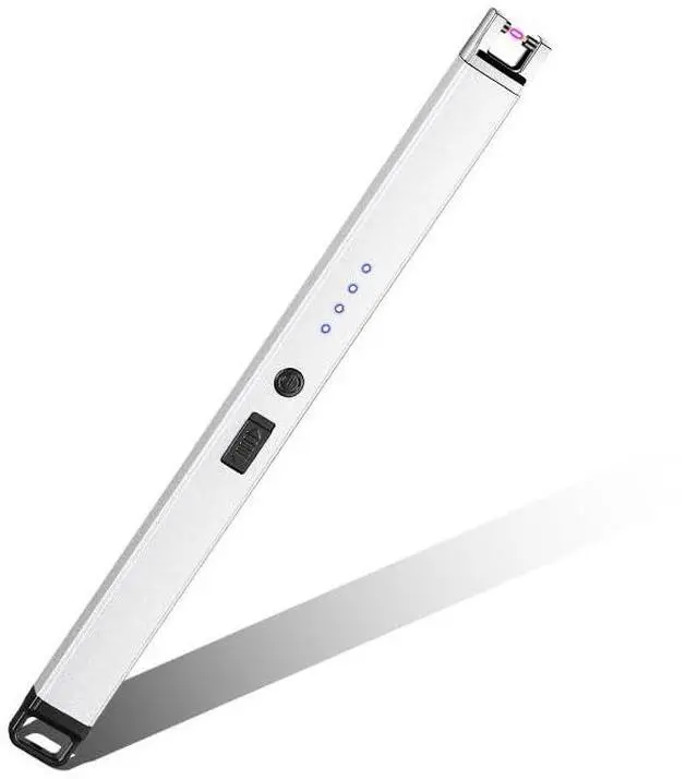 Main image of Candle Lighter Electric Arc Lighters for Candle, Long Neck Flameless & Windproof Rechargeable USB, Camping BBQ (Sliver)