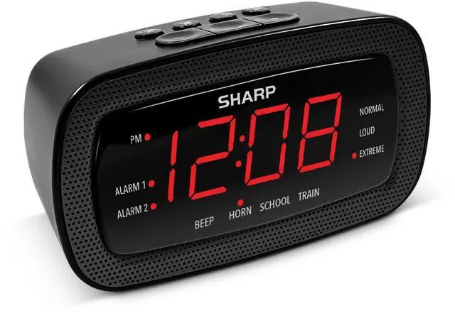Main image of Shockwave Alarm Clock for Heavy Sleepers 105dB Ultra-Loud Wake-Up, Air Horn, School Bell, Train Whistle, Beep, Dual Alarms, 3 Adjustable Volumes, LED Display Dimmer