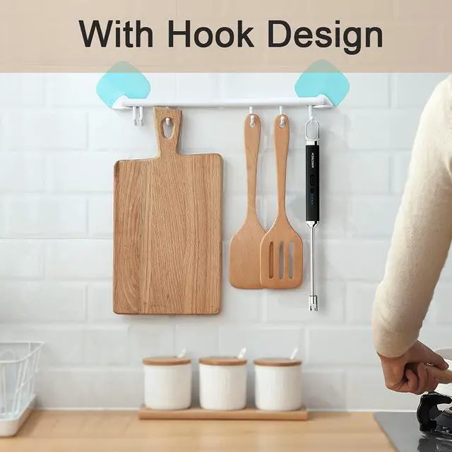 Alt view image 7 of 7 - ARECTECH Electric Arc Candle Lighter Flameless Rechargeable USB Long Lighters for Candle Cooking BBQs Fireworks Black 2 Pack