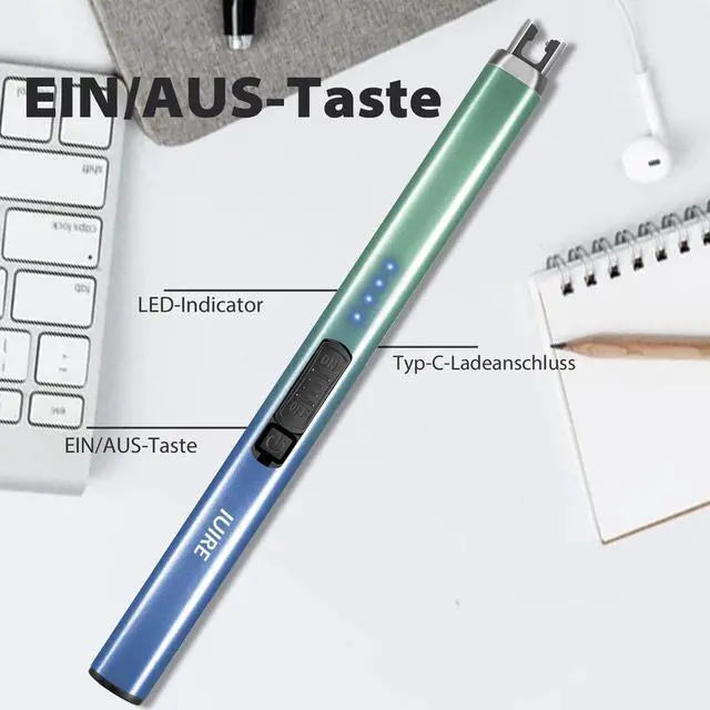 Alt view image 3 of 6 - Electric Candle Lighter with Flashlight USB C Rechargeable Arc Lighters for Candles Windproof Plasma for Camping BBQ Stove Home Emergency with Safety Switch LED Battery Display