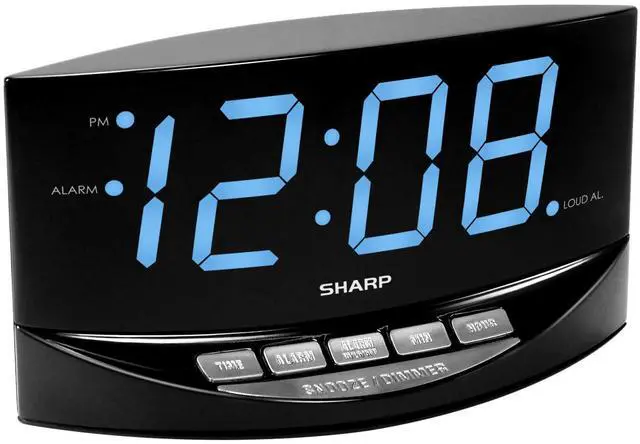 Alt view image 2 of 7 - Easy to See Alarm Clock with Jumbo 2 Numbers - Bright Blue LED Display - Easy Set-up & Simple to Use See from Across the Room! - High/Low Alarm Volume