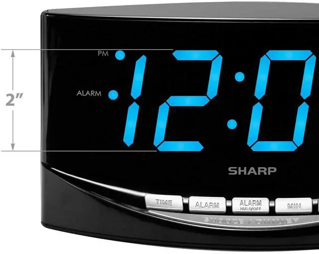Alt view image 4 of 7 - Easy to See Alarm Clock with Jumbo 2 Numbers - Bright Blue LED Display - Easy Set-up & Simple to Use See from Across the Room! - High/Low Alarm Volume