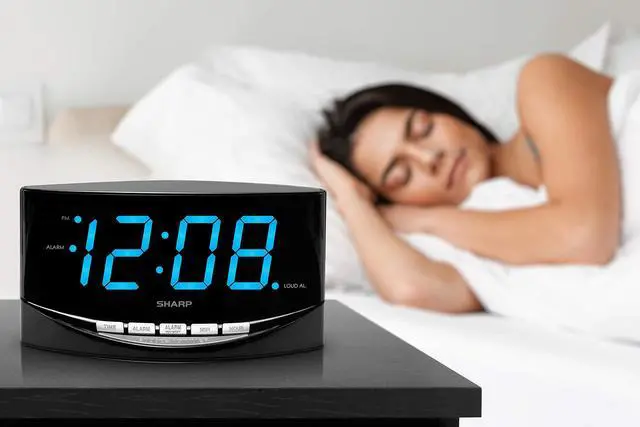 Alt view image 5 of 7 - Easy to See Alarm Clock with Jumbo 2 Numbers - Bright Blue LED Display - Easy Set-up & Simple to Use See from Across the Room! - High/Low Alarm Volume