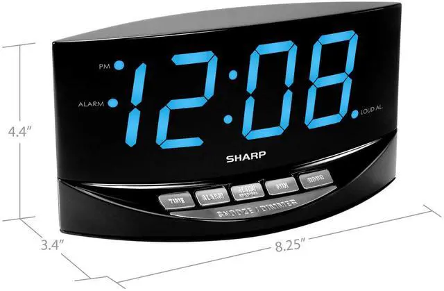 Alt view image 6 of 7 - Easy to See Alarm Clock with Jumbo 2 Numbers - Bright Blue LED Display - Easy Set-up & Simple to Use See from Across the Room! - High/Low Alarm Volume
