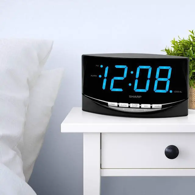 Alt view image 7 of 7 - Easy to See Alarm Clock with Jumbo 2 Numbers - Bright Blue LED Display - Easy Set-up & Simple to Use See from Across the Room! - High/Low Alarm Volume