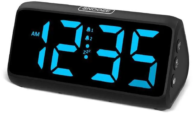 Main image of Digital Alarm Clocks for Bedrooms, Loud Alarm Clock with Dual Alarms, Bold Digits, 5 Dimmers, 4 Volumes, Snooze, Bedside Clock for Deep Sleepers Kids Teens Seniors, Plug in Clock, Easy to Set