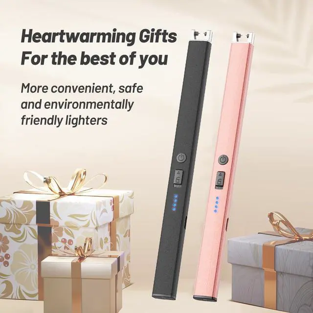 Alt view image 5 of 6 - AJIJING Electric Candle Lighter, Windproof, Safety Lock, USB Type-C, Rechargeable Lighter with Led Display, for Candle BBQ Camping Festivals (Black)