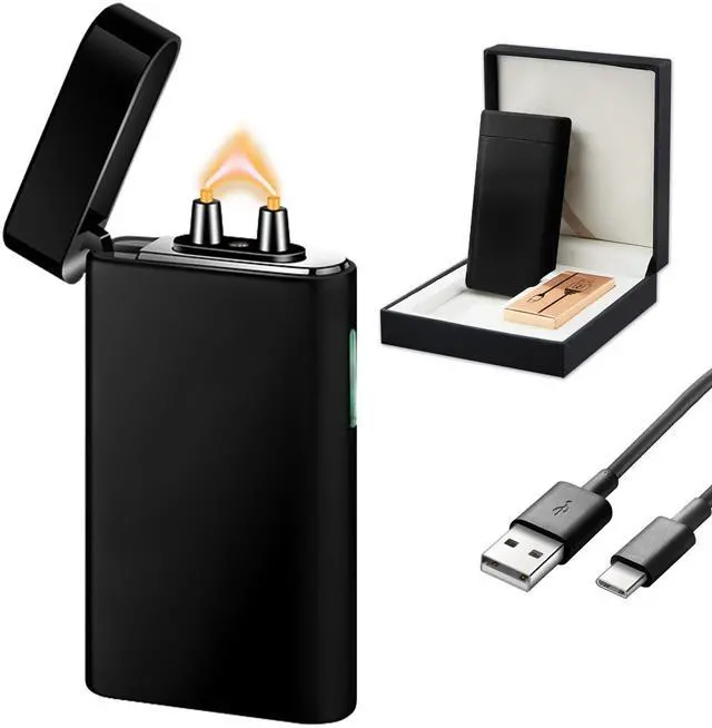 Main image of SKRFIRE High-Power Plasma Arc Lighter USB Rechargeable Windproof Electric Lighter with Multi-Mode Flashlight, Digital Battery Display, Perfect for Camping, BBQ & Outdoor Survival(Black)