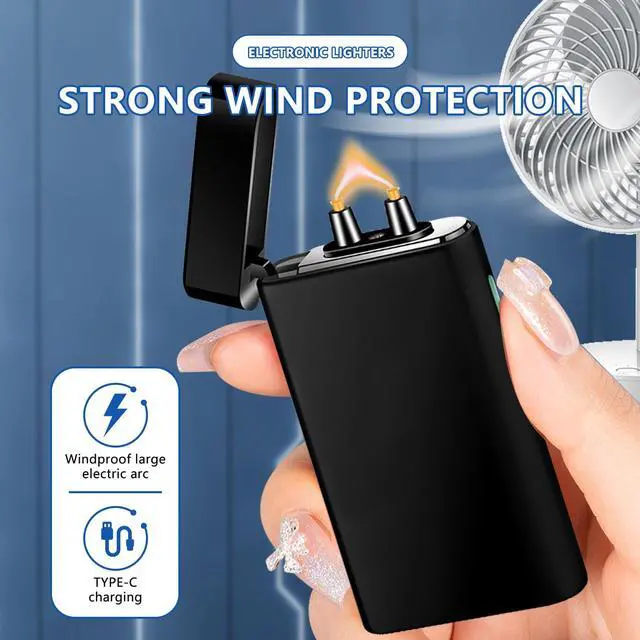 Alt view image 2 of 6 - SKRFIRE High-Power Plasma Arc Lighter USB Rechargeable Windproof Electric Lighter with Multi-Mode Flashlight, Digital Battery Display, Perfect for Camping, BBQ & Outdoor Survival(Black)