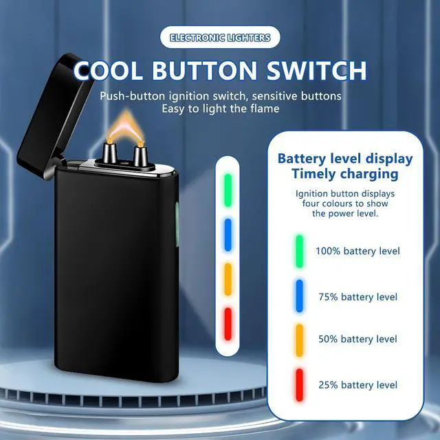 Alt view image 3 of 6 - SKRFIRE High-Power Plasma Arc Lighter USB Rechargeable Windproof Electric Lighter with Multi-Mode Flashlight, Digital Battery Display, Perfect for Camping, BBQ & Outdoor Survival(Black)