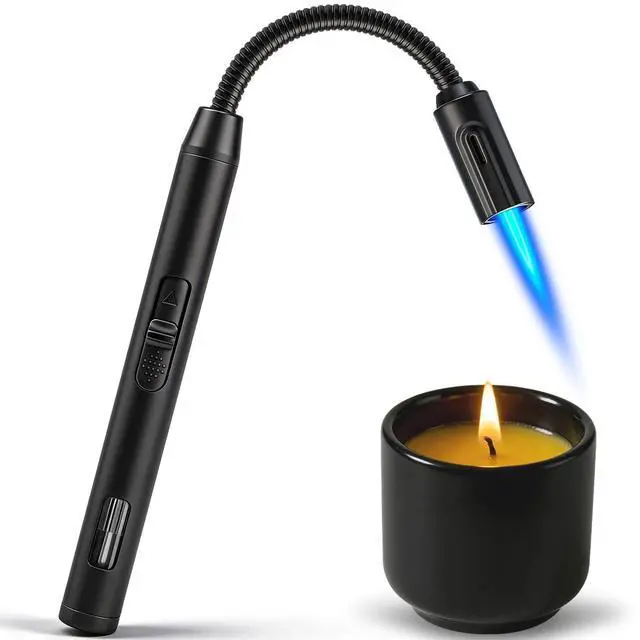 Main image of LcFun Torch Lighter Refillable Butane Lighters with Flexible Long Neck and Visible Fuel Window, Windproof Jet Flame Long Matches for Candles Grill Fireplace Kitchen Camping (Butane Not Included)