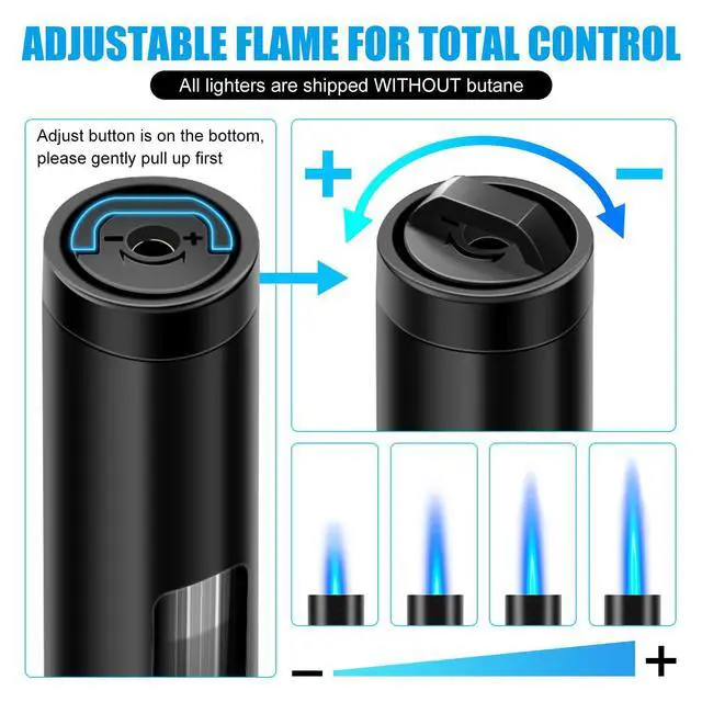 Alt view image 4 of 7 - LcFun Torch Lighter Refillable Butane Lighters with Flexible Long Neck and Visible Fuel Window, Windproof Jet Flame Long Matches for Candles Grill Fireplace Kitchen Camping (Butane Not Included)