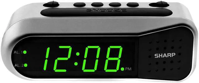 Main image of Digital Alarm Clock - Ascending Alarm Begins Faintly and Grows Increasing Louder, Gentle Wake Up Experience, Dual Alarm - Battery Back-up, Easy to Use with Simple Operation (Brushed Silver)