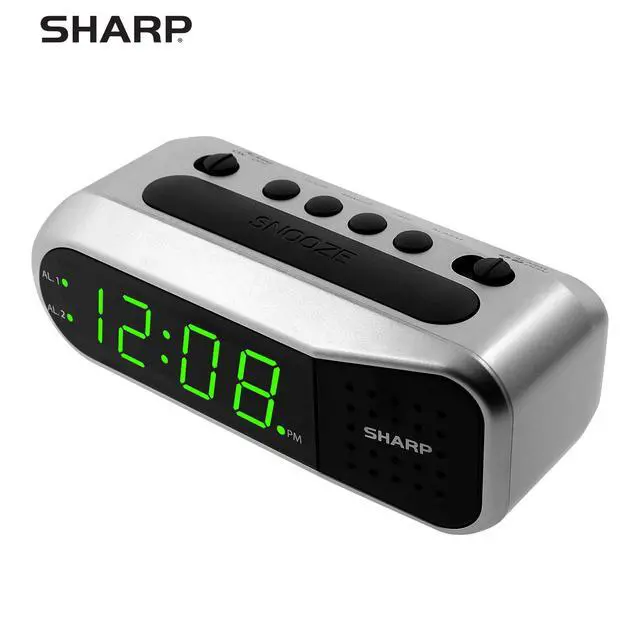 Alt view image 6 of 6 - Digital Alarm Clock - Ascending Alarm Begins Faintly and Grows Increasing Louder, Gentle Wake Up Experience, Dual Alarm - Battery Back-up, Easy to Use with Simple Operation (Brushed Silver)