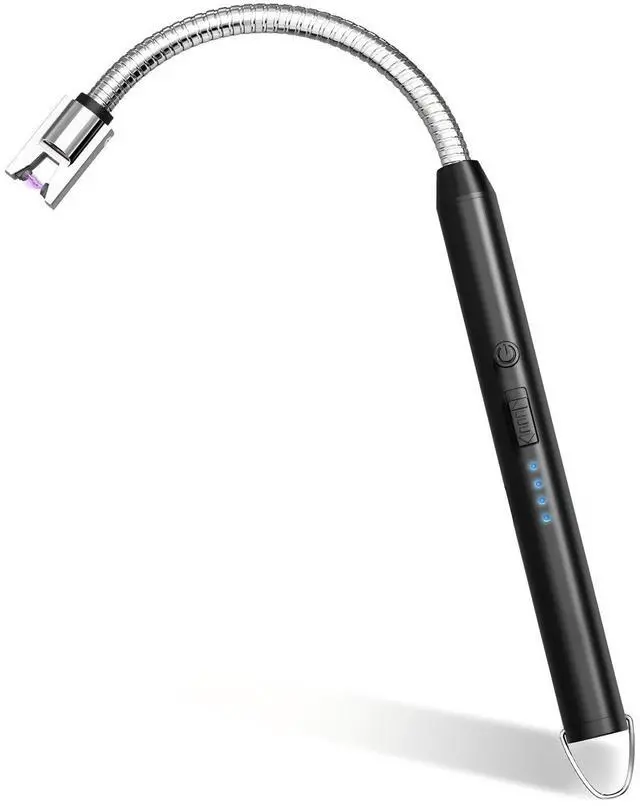 Main image of AJIJING Electric Candle Lighter, Safty Lock, Long Flexible Neck, USB Type-C Port, Rechargeable Lighter, Windproof Flameless, Led Display, for Home Kitchen (Black)