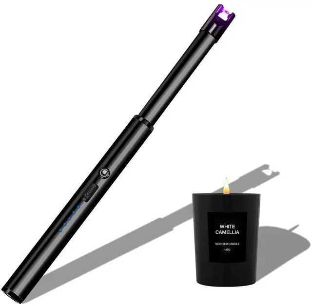 Main image of Navpeak Electric Candle Lighter Windproof USB Rechargeable Flameless Long Neck Lighter for Candles Gas Stove Fireplace BBQ Kitchen Grills (Black)