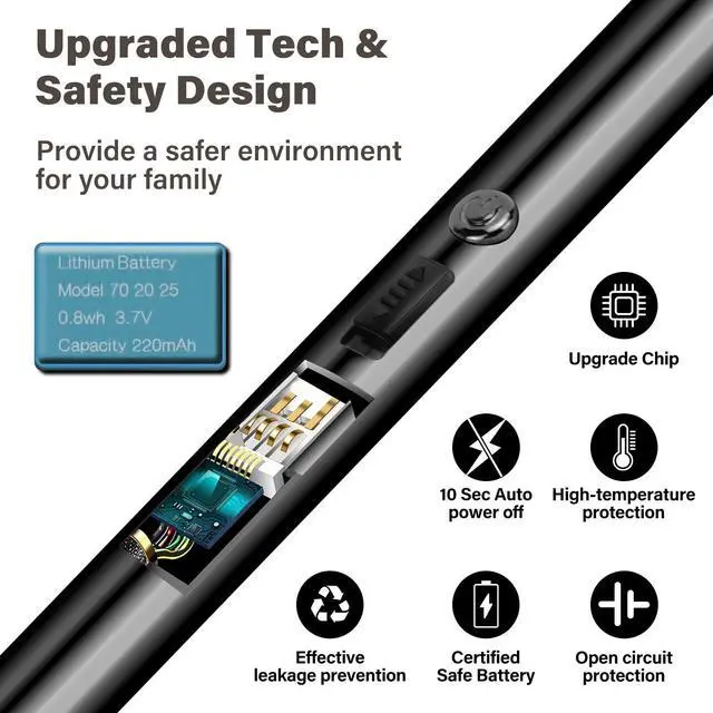 Alt view image 3 of 6 - Navpeak Electric Candle Lighter Windproof USB Rechargeable Flameless Long Neck Lighter for Candles Gas Stove Fireplace BBQ Kitchen Grills (Black)