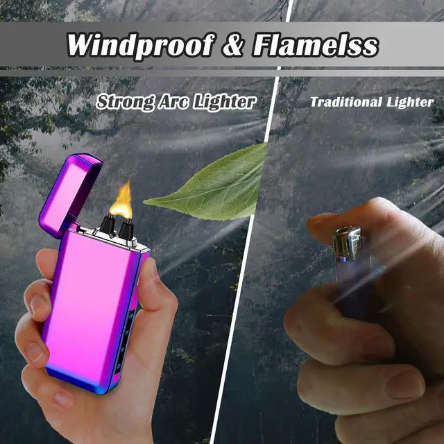 Alt view image 5 of 6 - SKRFIRE Plasma Lighters Rechargeable Dragon USB Lighters, Electric Lighter Windproof Electronic Arc Flame Lighter with LED Power Display for Candle, Incense, Gifts for Men, Women (Color)