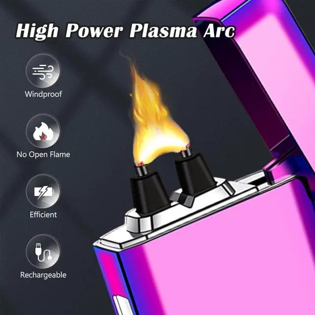 Alt view image 2 of 6 - SKRFIRE Plasma Lighters Rechargeable Dragon USB Lighters, Electric Lighter Windproof Electronic Arc Flame Lighter with LED Power Display for Candle, Incense, Gifts for Men, Women (Color)