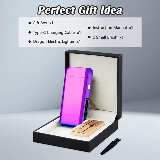 Alt view image 6 of 6 - SKRFIRE Plasma Lighters Rechargeable Dragon USB Lighters, Electric Lighter Windproof Electronic Arc Flame Lighter with LED Power Display for Candle, Incense, Gifts for Men, Women (Color)