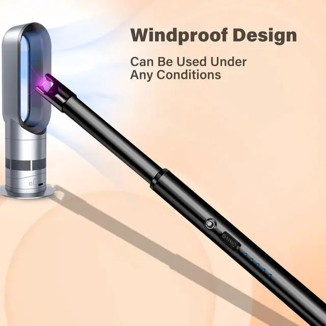 Alt view image 5 of 6 - Navpeak Electric Candle Lighter Windproof USB Rechargeable Flameless Long Neck Lighter for Candles Gas Stove Fireplace BBQ Kitchen Grills (Black)