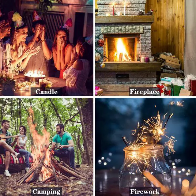 Alt view image 6 of 6 - Cponmist 2 Pack Mini Butane Lighter, Double Jet Torch Lighter with Visible Window, Refillable and Adjustable Pocket Lighter, Great Little Gift for Men and Women, Black and White (Without Gas)