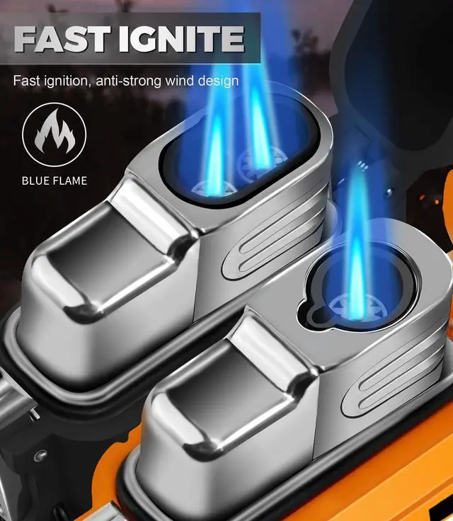 Alt view image 2 of 6 - Lafagiet 2 Pack of Torch Lighter, Single & Dual Jet Flame, Windproof, Waterproof, Butane Gas Refillable Lighters Multipack for Candle, Camping, Outdoor Adventure (NO Gas)